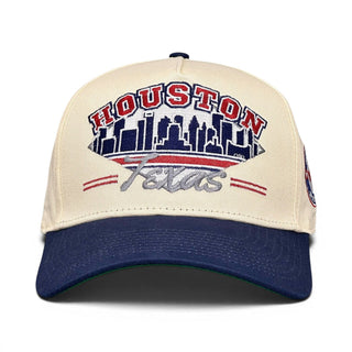Houston Snapback - The Texan (Cream/Navy) - Shells Vintage Hat Co.