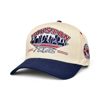 Houston Snapback - The Texan (Cream/Navy) - Shells Vintage Hat Co.