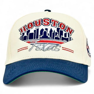 Houston Snapback - The Texan (Cream/Navy) - Shells Vintage Hat Co.