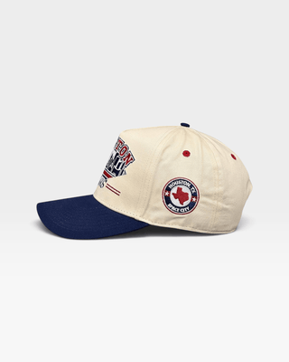 Houston Snapback - The Texan (Cream/Navy) - Shells Vintage Hat Co.