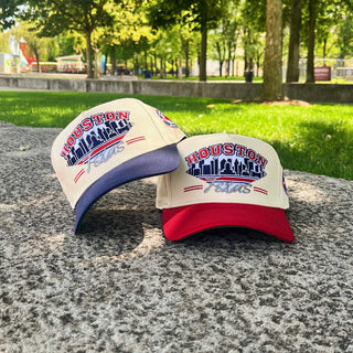 Houston Snapback - The Texan (Cream/Navy) - Shells Vintage Hat Co.