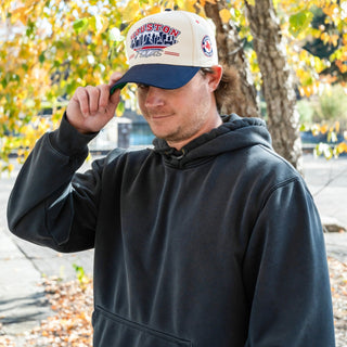 Houston Snapback - The Texan (Cream/Navy) - Shells Vintage Hat Co.