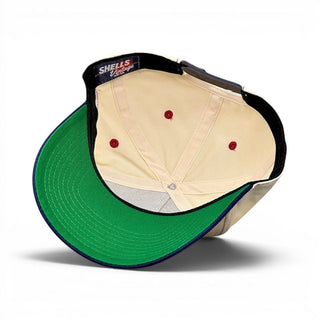 Houston Snapback - The Texan (Cream/Navy) - Shells Vintage Hat Co.