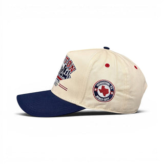 Houston Snapback - The Texan (Cream/Navy) - Shells Vintage Hat Co.
