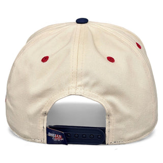 Houston Snapback - The Texan (Cream/Navy) - Shells Vintage Hat Co.