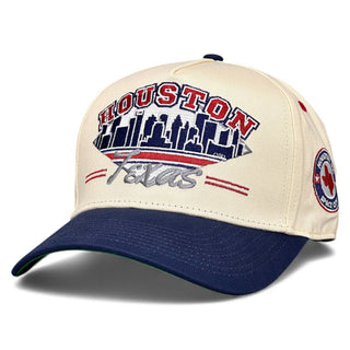 Houston Snapback - The Texan (Cream/Navy) - Shells Vintage Hat Co.