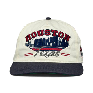 Houston Snapback - The Texan Cream/Navy (Version 1) - Shells Vintage Hat Co.