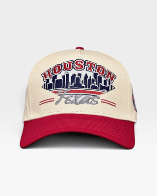 Houston Snapback - The Texan (Cream/Red) - Shells Vintage Hat Co.