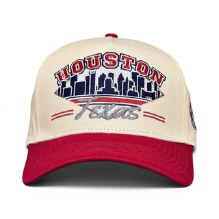 Houston Snapback - The Texan (Cream/Red) - Shells Vintage Hat Co.