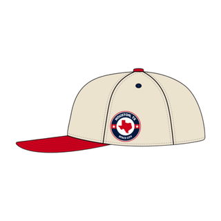 Houston Snapback - The Texan (Cream/Red) - Shells Vintage Hat Co.