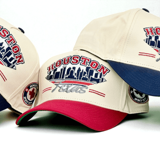 Houston Snapback - The Texan (Cream/Red) - Shells Vintage Hat Co.