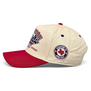 Houston Snapback - The Texan (Cream/Red) - Shells Vintage Hat Co.