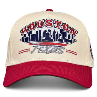 Houston Snapback - The Texan (Cream/Red) - Shells Vintage Hat Co.