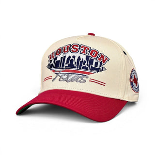 Houston Snapback - The Texan (Cream/Red) - Shells Vintage Hat Co.