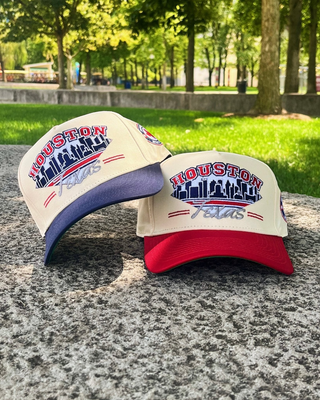 Houston Snapback - The Texan (Cream/Red) - Shells Vintage Hat Co.
