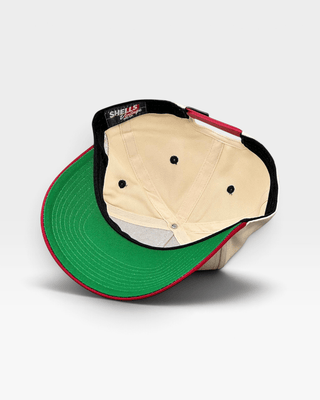 Houston Snapback - The Texan (Cream/Red) - Shells Vintage Hat Co.