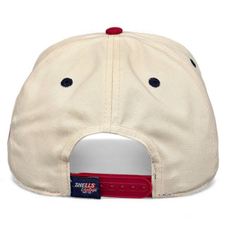 Houston Snapback - The Texan (Cream/Red) - Shells Vintage Hat Co.
