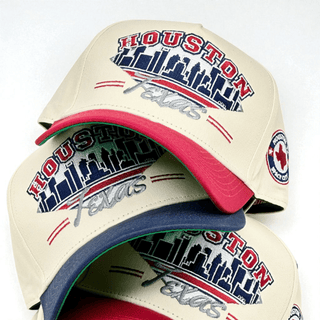 Houston Snapback - The Texan (Cream/Red) - Shells Vintage Hat Co.