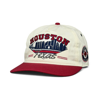 Houston Snapback - The Texan Cream/Red (Version 1) - Shells Vintage Hat Co.