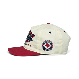 Houston Snapback - The Texan Cream/Red (Version 1) - Shells Vintage Hat Co.