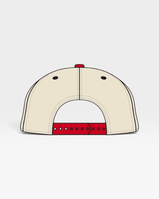 Indiana Snapback - The Knight (Cream/Red) - Shells Vintage Hat Co.