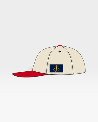 Indiana Snapback - The Knight (Cream/Red) - Shells Vintage Hat Co.