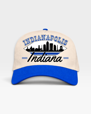 Indianapolis Snapback - The Unitas (Cream/Blue) - Shells Vintage Hat Co.