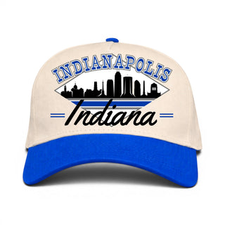 Indianapolis Snapback - The Unitas (Cream/Blue) - Shells Vintage Hat Co.