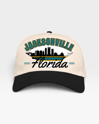 Jacksonville Snapback - The Jag (Cream/Black) - Shells Vintage Hat Co.