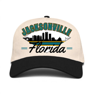 Jacksonville Snapback - The Jag (Cream/Black) - Shells Vintage Hat Co.