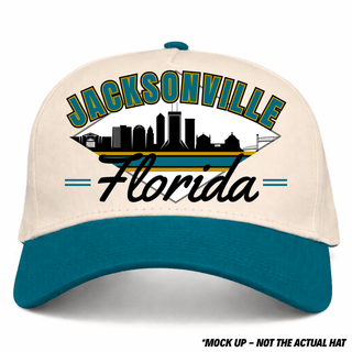 Jacksonville Snapback - The Jag (Cream/Teal) - Shells Vintage Hat Co.
