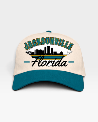 Jacksonville Snapback - The Jag (Cream/Teal) - Shells Vintage Hat Co.