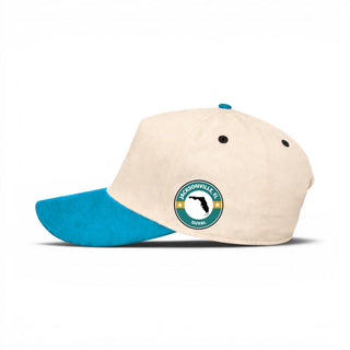 Jacksonville Snapback - The Jag (Cream/Teal) - Shells Vintage Hat Co.