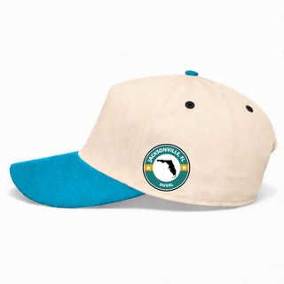 Jacksonville Snapback - The Jag (Cream/Teal) - Shells Vintage Hat Co.
