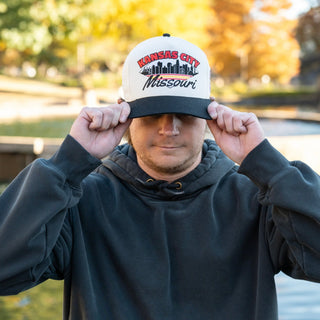 Kansas City Snapback - The Arrowhead (Cream/Black) - Shells Vintage Hat Co.