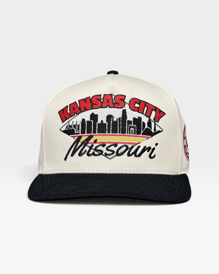 Kansas City Snapback - The Arrowhead (Cream/Black) - Shells Vintage Hat Co.