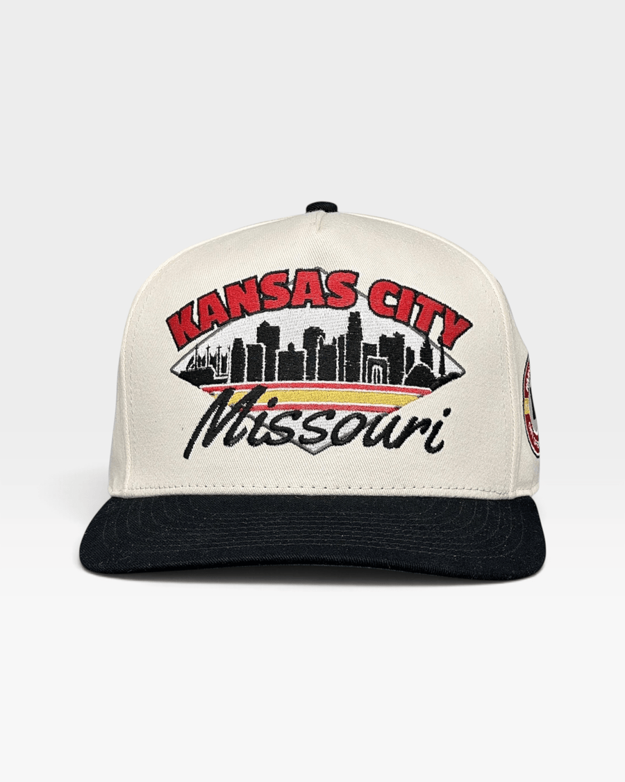 Kansas City Snapback - The Arrowhead (Cream/Black) - Shells Vintage Hat Co.