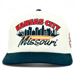 Kansas City Snapback - The Arrowhead (Cream/Black) - Shells Vintage Hat Co.