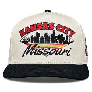 Kansas City Snapback - The Arrowhead (Cream/Black) - Shells Vintage Hat Co.