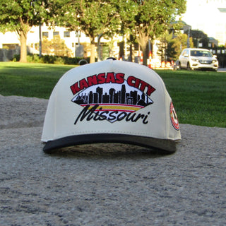 Kansas City Snapback - The Arrowhead (Cream/Black) - Shells Vintage Hat Co.