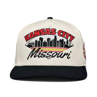 Kansas City Snapback - The Arrowhead (Cream/Black) - Shells Vintage Hat Co.