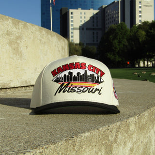 Kansas City Snapback - The Arrowhead (Cream/Black) - Shells Vintage Hat Co.
