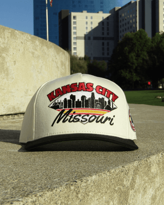 Kansas City Snapback - The Arrowhead (Cream/Black) - Shells Vintage Hat Co.