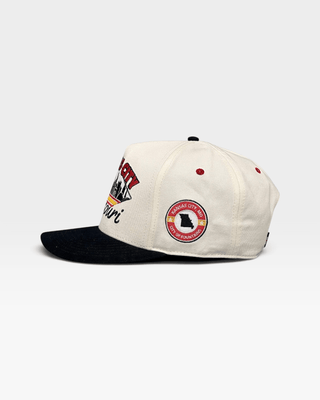 Kansas City Snapback - The Arrowhead (Cream/Black) - Shells Vintage Hat Co.