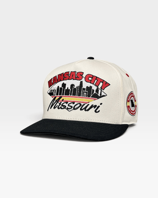 Kansas City Snapback - The Arrowhead (Cream/Black) - Shells Vintage Hat Co.