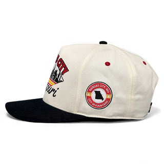 Kansas City Snapback - The Arrowhead (Cream/Black) - Shells Vintage Hat Co.