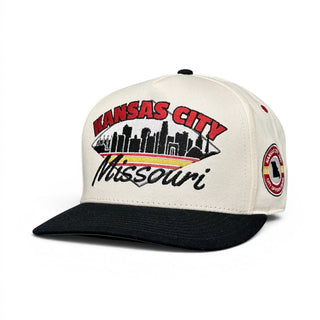Kansas City Snapback - The Arrowhead (Cream/Black) - Shells Vintage Hat Co.