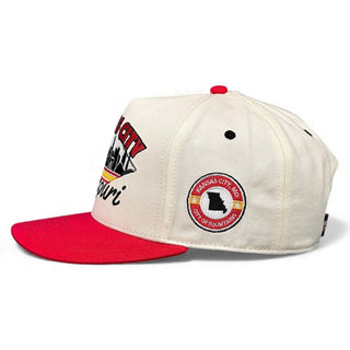 Kansas City Snapback - The Arrowhead (Cream/Red) - Shells Vintage Hat Co.