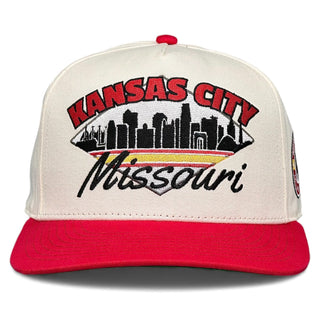 Kansas City Snapback - The Arrowhead (Cream/Red) - Shells Vintage Hat Co.