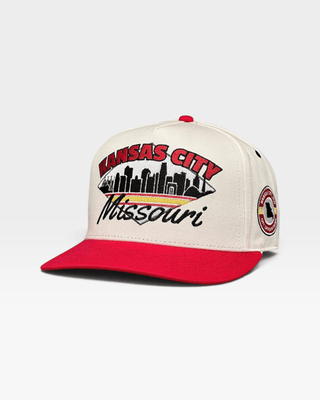 Kansas City Snapback - The Arrowhead (Cream/Red) - Shells Vintage Hat Co.